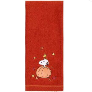 Fall Peanuts Snoopy & Woodstock Pumpkin Hand Towel